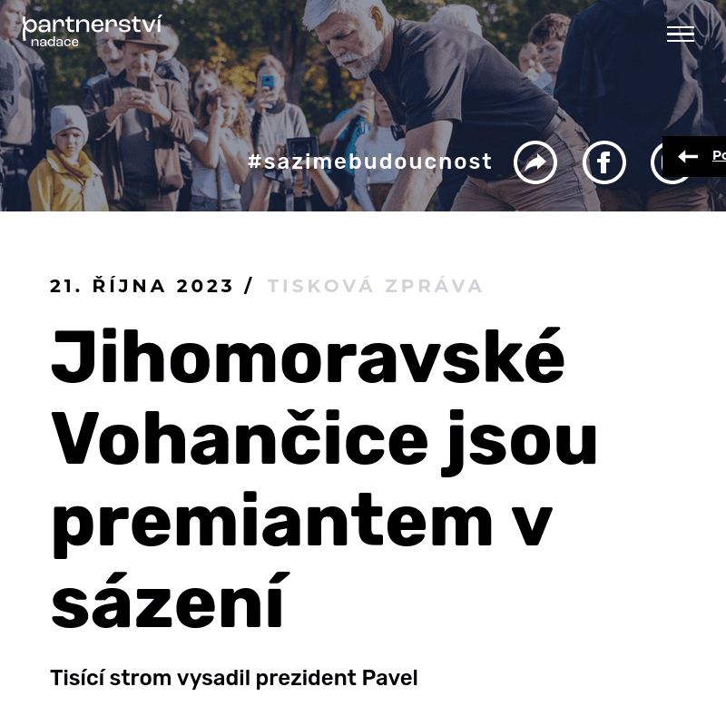 Tisková zpráva Nadace partnerství - Jihomoravské Vohančice jsou premiantem v sázení